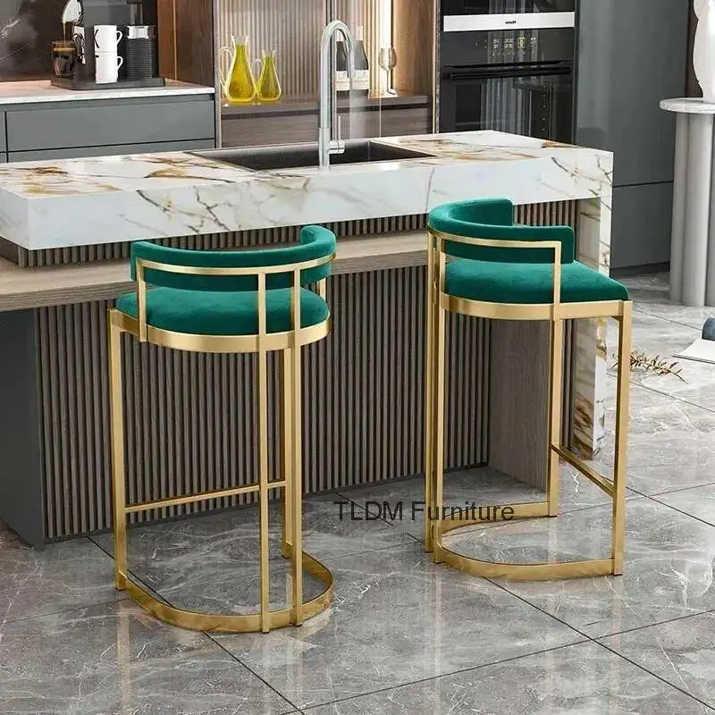 

Modern Italian Throne Bar Stools Kitchen Living Room Designer Accent Long Dining Chairs Vanity Party Furniture Bar Chairs p l