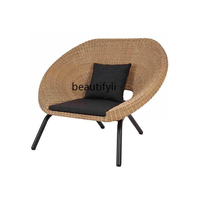 

AOutdoor Rattan Sofa Combination Outdoor Nordic Courtyard Terrace Sofa Outdoor Balcony Leisure Rattan Chair