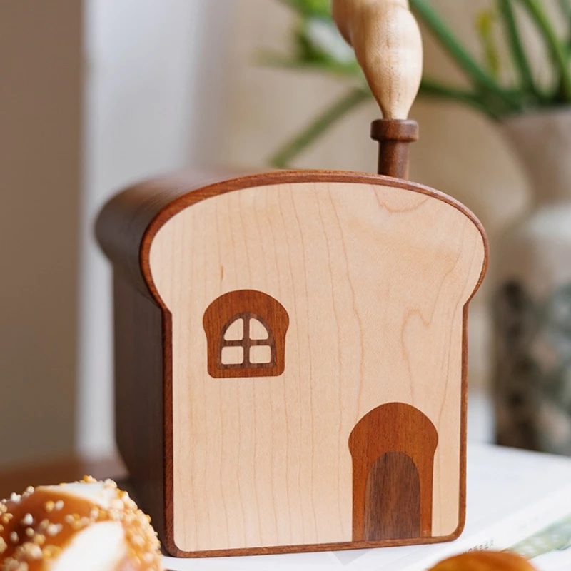 Bread house tissue box solid wood creative cute toast box home decoration wedding housewarming gift