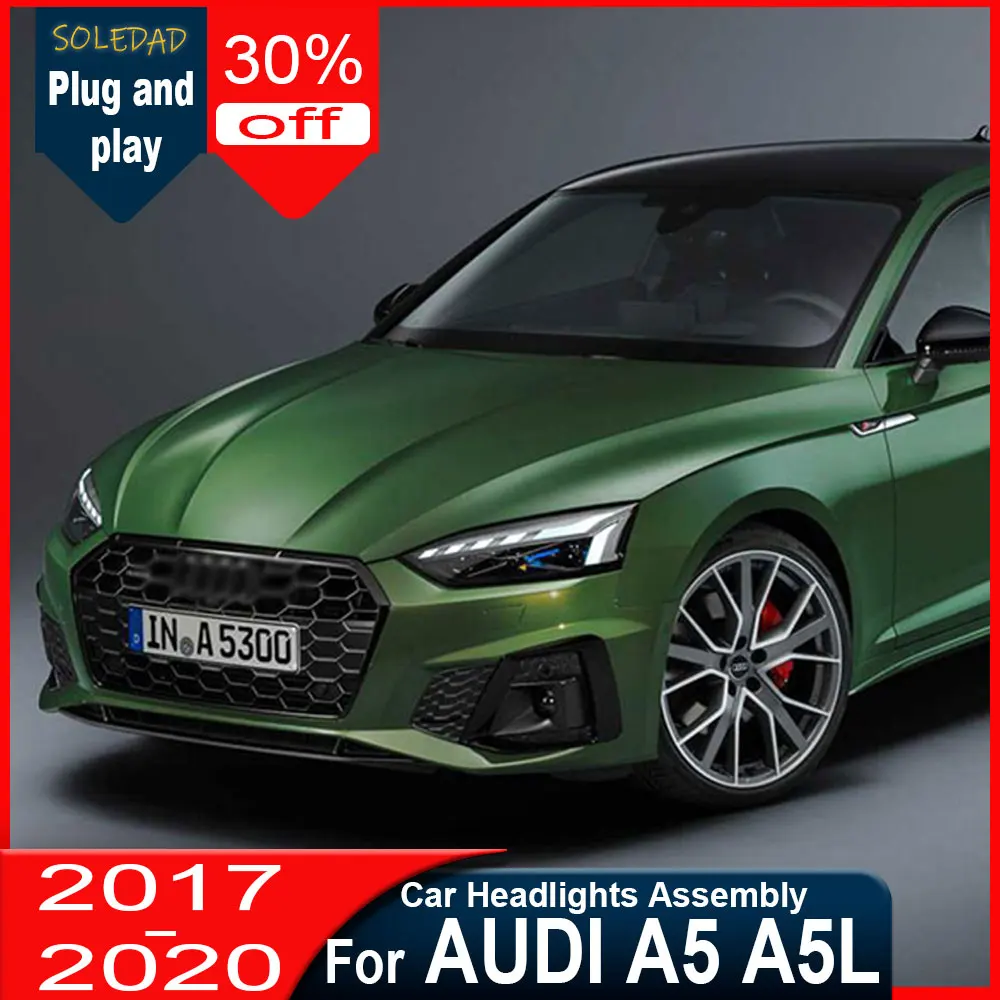 LED Head Lamp For Audi A5  RS5 2017 2018 2019 2020 upgrade Laser Lenses Lamp Head Front Light DRL Headlight Accessories