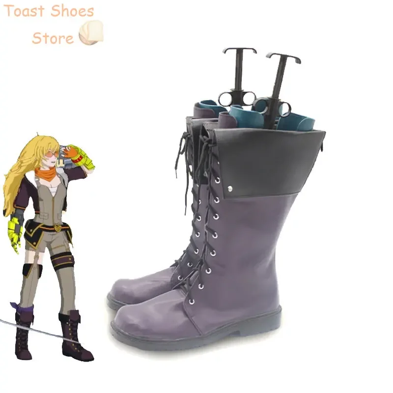 Yang Xiao Long Cosplay Shoes Anime Cosplay Props PU Leather Shoes Halloween Boots Costume Prop