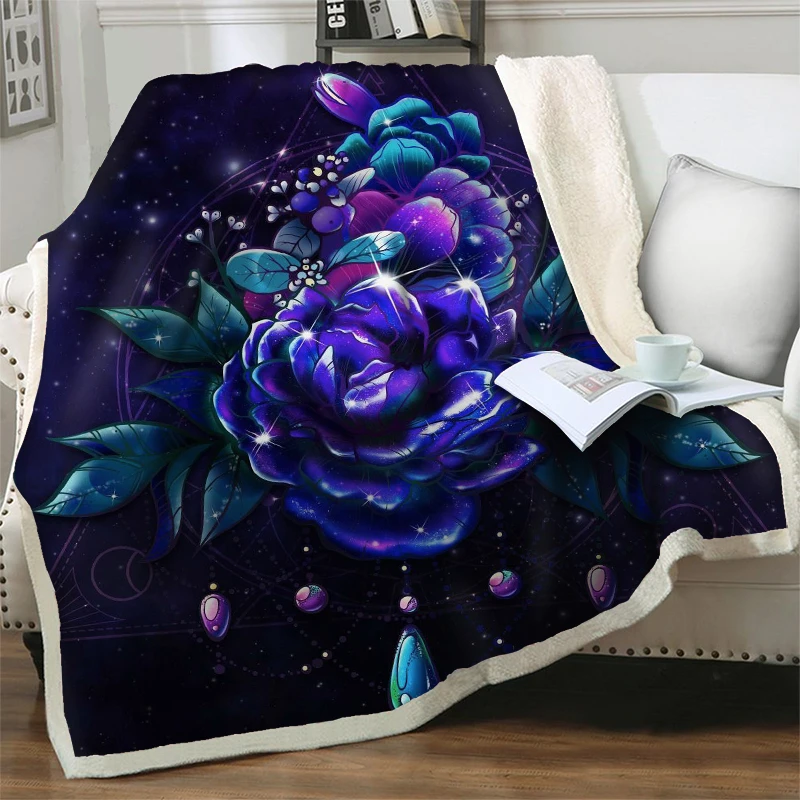 

Dreamlike Purple Floral 3D Print Soft Flannel Blankets For Beds Sofa Plush Throw Blanket Lightweight Warm Bedspreads Quilt Cover