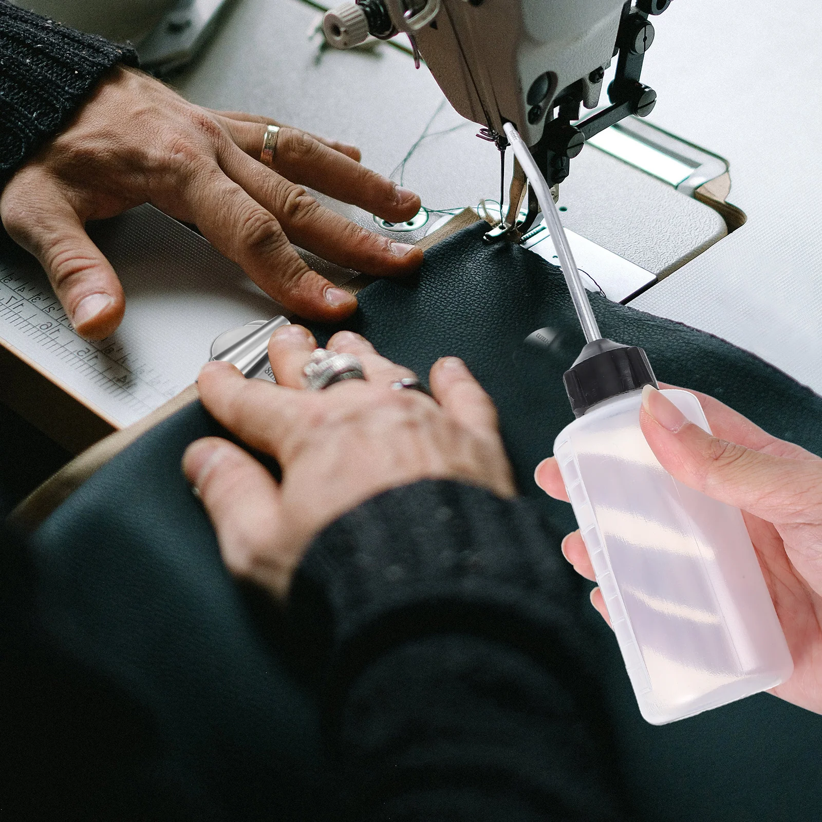 4 قطعة ماكينة خياطة زجاجات الزيت الدقة الاستغناء فوهة بزاوية طويلة مقاومة للتسرب غطاء برغي زجاجة موزع الزيت للخياطة #5