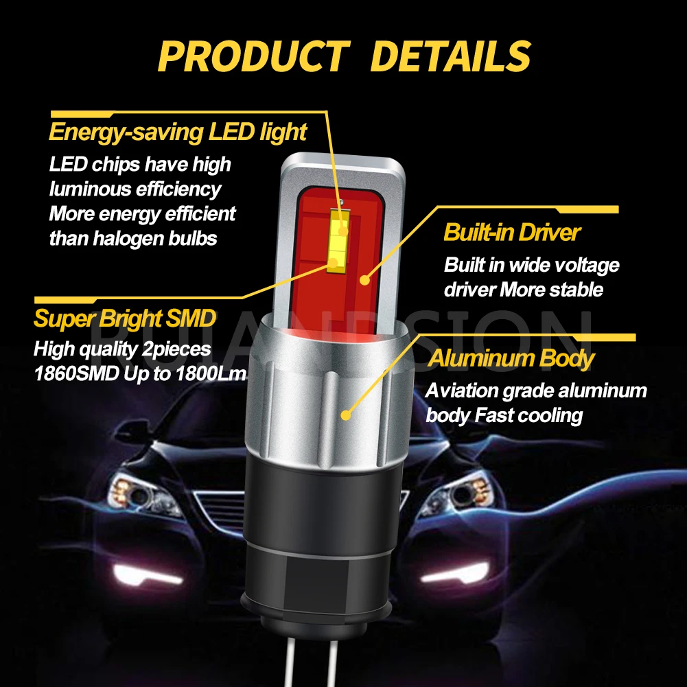 HP24W G4 LED Bulb 10-30V Super Bright 6000K White CANBUS Error Free Plug & Play DRL Replacement  For Citroen C5 DHO PEUGEOT 3008