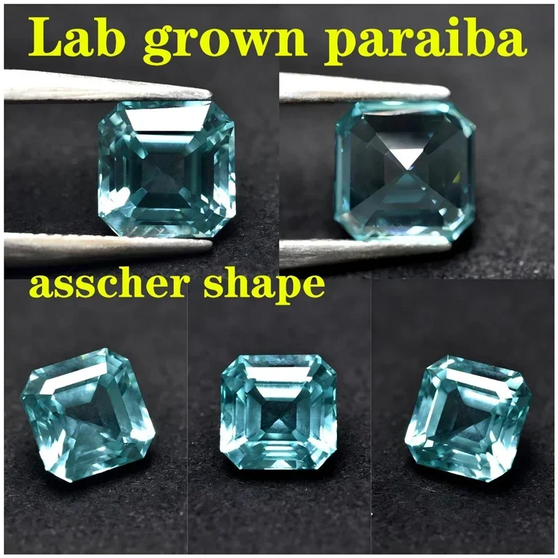 Laborgezüchteter Paraiba VVS1 Rechteckiger Kissen-Schliff Laborgezüchteter Edelstein Zertifikat DIY Anhänger Ring Halskette Ohrringe Hauptmaterialien W – Detail 5