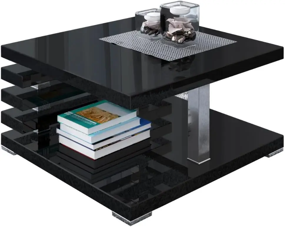 Kyoo - Kaffeetisch 60x60 Höhe 31cm - Sofa Table Quadratisch - Coffee Table - Wohnzimmertisch Modern - Kleiner Couchtisch mit Sta