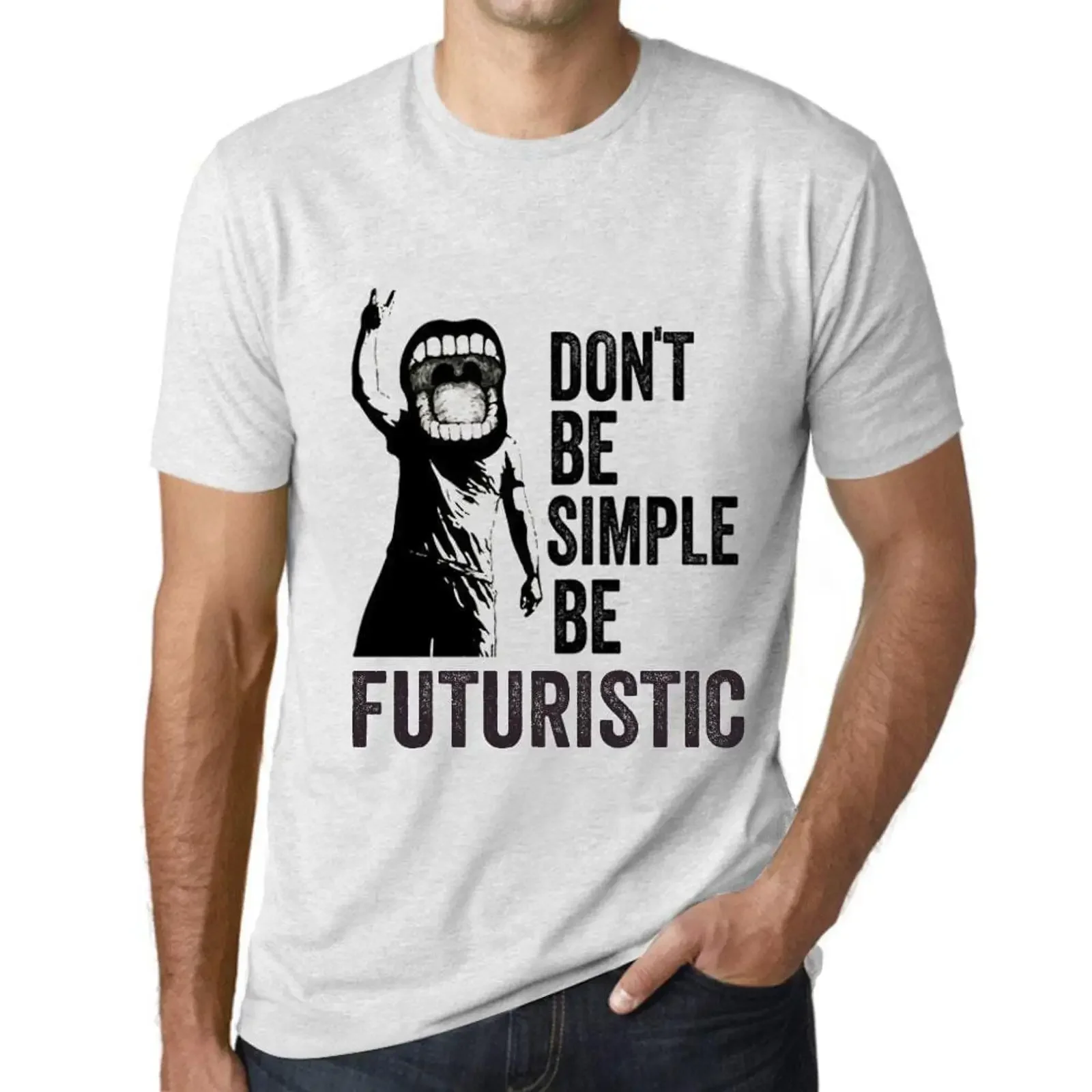 Men's T Shirt Don't Be Simple FUTURISTIC Vintage White vintage Washed Comfortable designer clothes Versatile Breathable