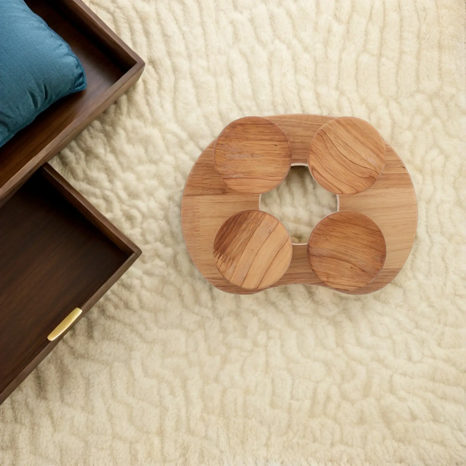 Wooden Sauna Lumbar Pillow Ergonomic Back Support Natural Wood Waist Cushion for Home Steam Room Accessories
