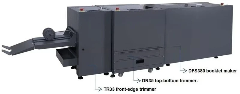 High Speed Booklet Maker Sheet Brochure Book Paper Saddle Stitching Machine with Three Side Trimmer Price
