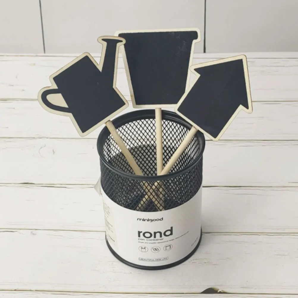 30 pcs Plant Signs Mini Chalkboards Wood Topper Decorative Craft Reusable Garden Label Planter Markers