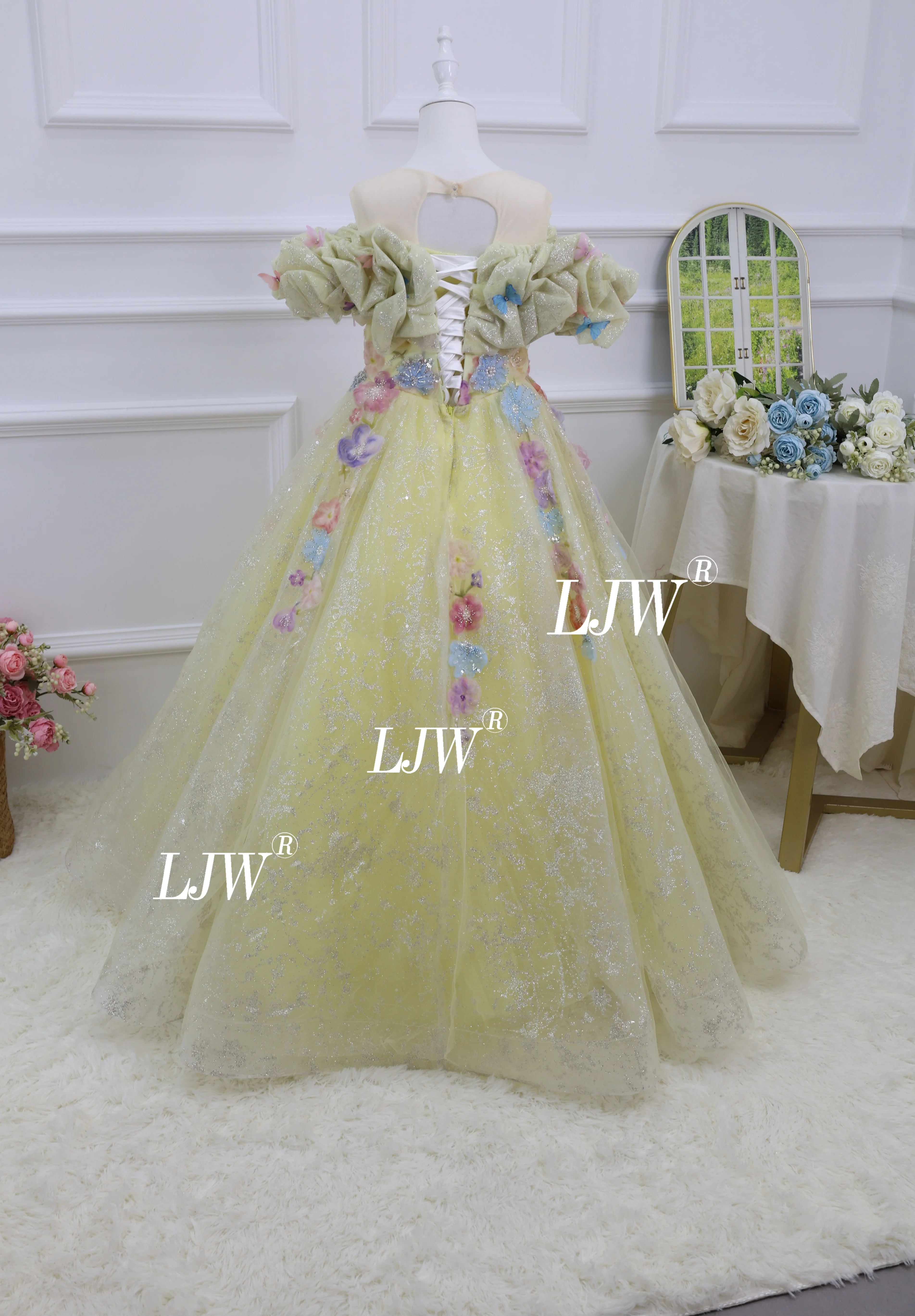 One Shoulder Flower Girl Wedding Gowns Women's Evening Gowns Luxury Beaded Maxi Dresses Elegant Prom Dresses Formal Occasion Rob