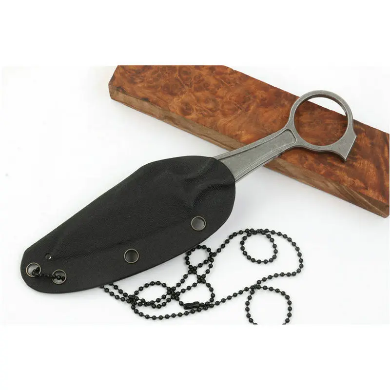 TRSKT Bk Collo Della Lama di Salvataggio di Sopravvivenza Di Caccia di Campeggio Coltelli EDC Strumenti Con Fodero di Kydex, Tutto Acciaio della Maniglia D2,60Hrc,Dropshipping