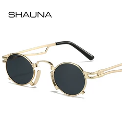 SHAUNA Retro Small Oval Sunglasses Women Fashion Irregular Metal Frame Men Punk Shades UV400 Red Yellow Sun Glasses