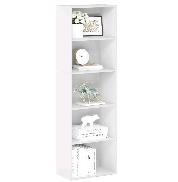 

！@Combohome Wooden Bookcase / Bookshelf / Storage Shelves, 5-Tier White Wood Book Shelf