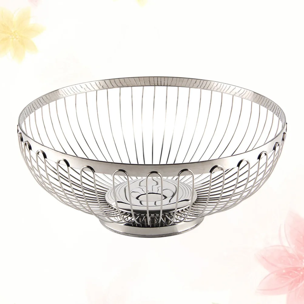 

European Style Fresh Fruit Basket Stainless Steel Kitchen Multifunctional Fruit Bowl Vegetable Washing Basket Holder Decorative