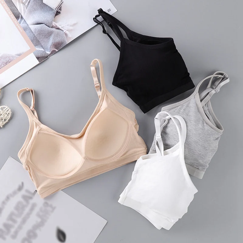 Training Children Girl Bra Underwear Puberty Student Children Tops Solid Kids Underwear Bra Vest Children Teenage Clothes 10-18Y