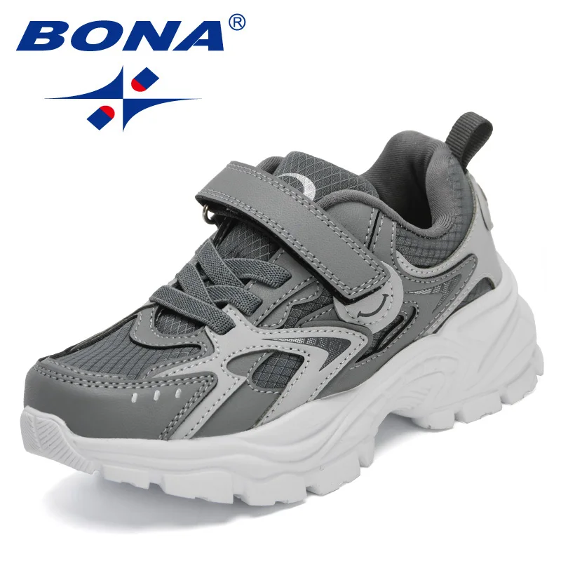 

BONA 2022 New Designers Mesh Breathable Running Shoes Boy Girls Brand Casual Outdoor Sports Shoes Children Fashion Sneakers Kids