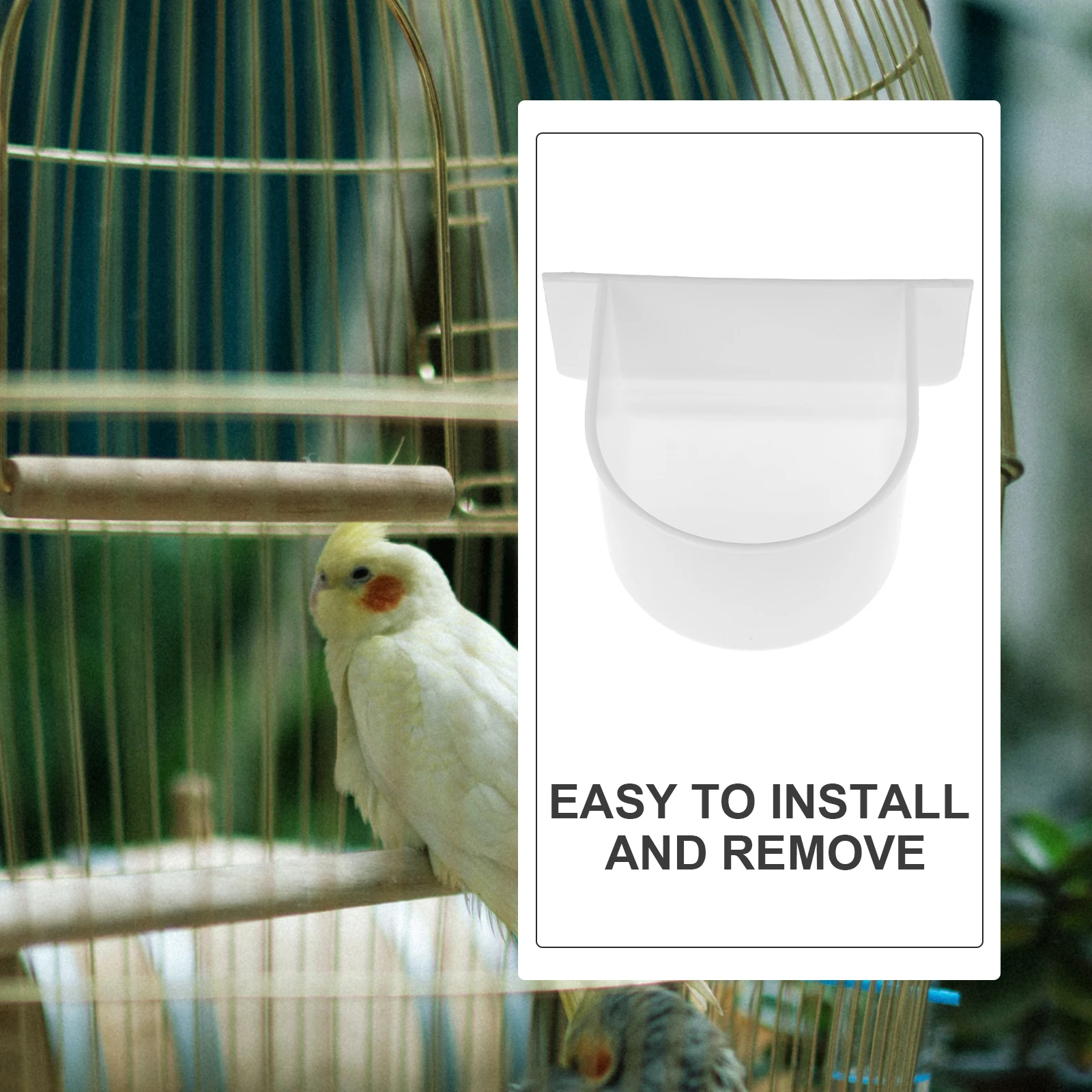 

4Pcs Semi Circular Bird Feeder Bird Cage Feeding Container For Small Birds Parrots Pigeons