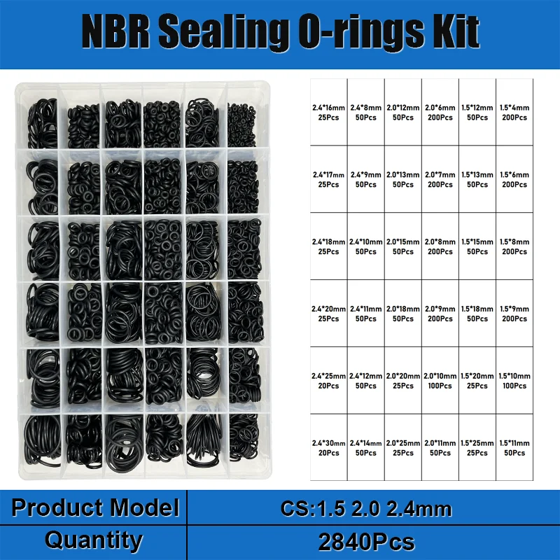Gummi O Ring Dichtung Unterlegscheibe Sanitär Dichtung Ölbeständig Oring Automobil Sanitär Wasserhahn Wasser Reparatur Schwarz NBR Dichtung O-Ring – Detail 10