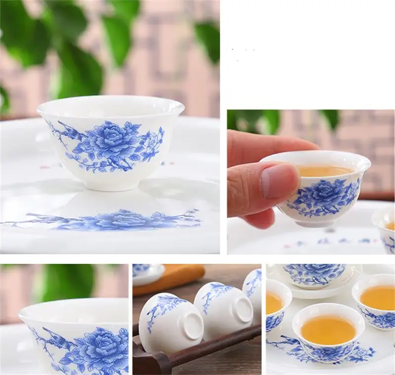 Imagem -04 - Tradicional Chinês Gongfu Chá Pote e Cup Grupo Cerimônia Gaiwan Porcelana Bone China Grupo Pcs