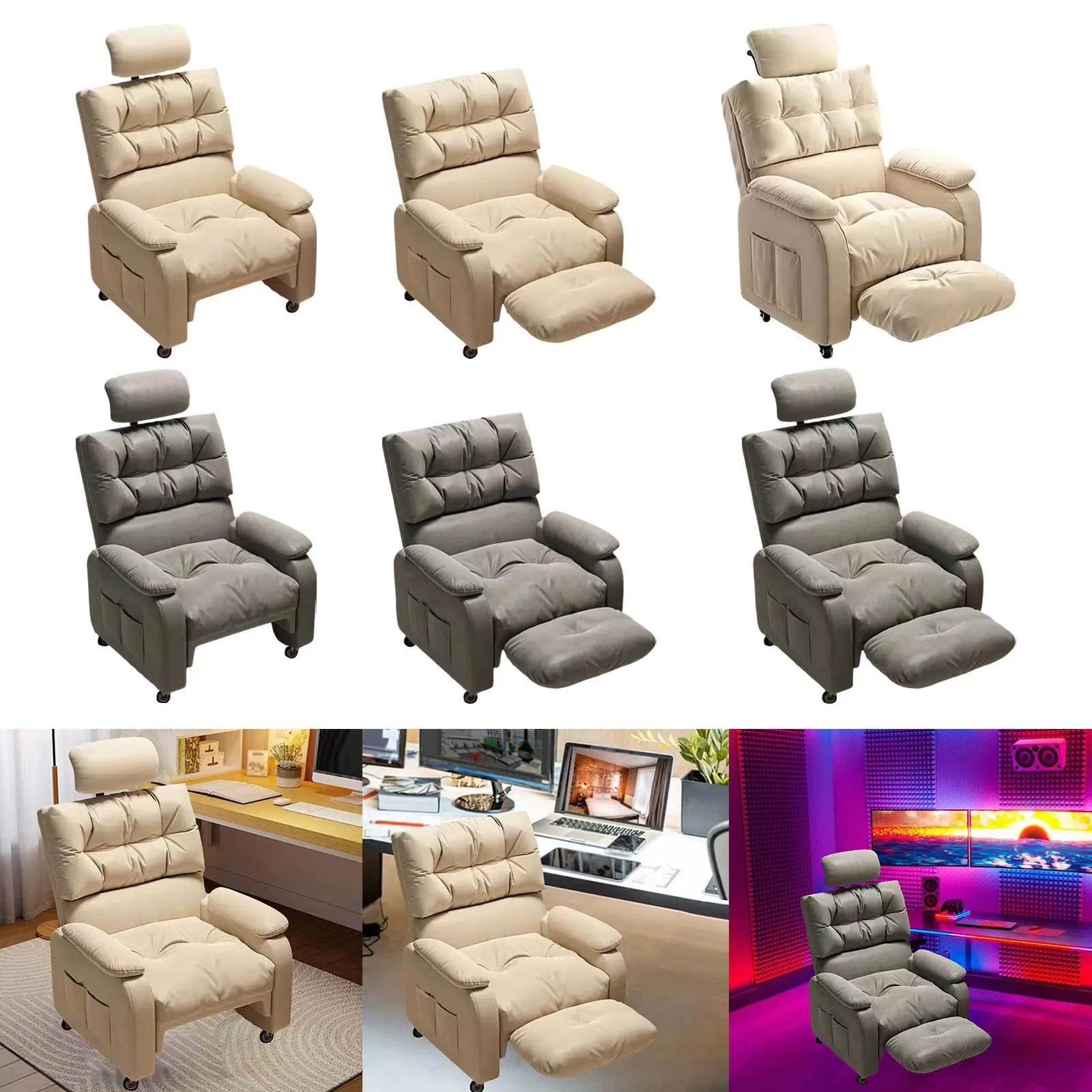 Gaming Chair Sofa Ergonomic Sofa Reclining Chair for Living Room Adults Home