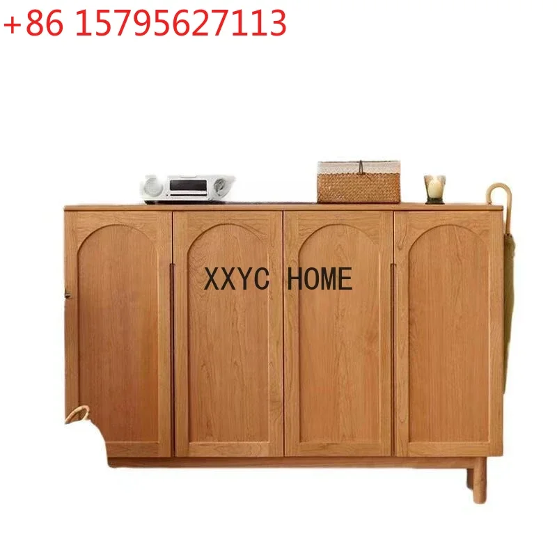 

Шкаф для обуви из цельного дерева в японском стиле, многофункциональный шкафчик из вишневого дерева в стиле ретро для прихожей