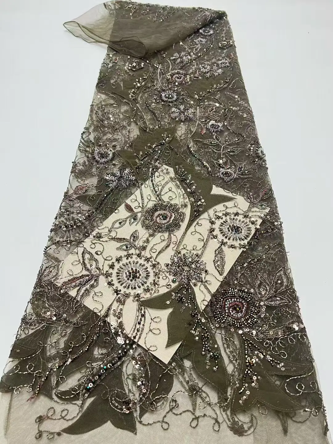 2026 High-End Luxury Lace Fabric with Sequin, French Embroidery, Beads Groom, African, Nigerian Fashion, Evening Dress Sewing