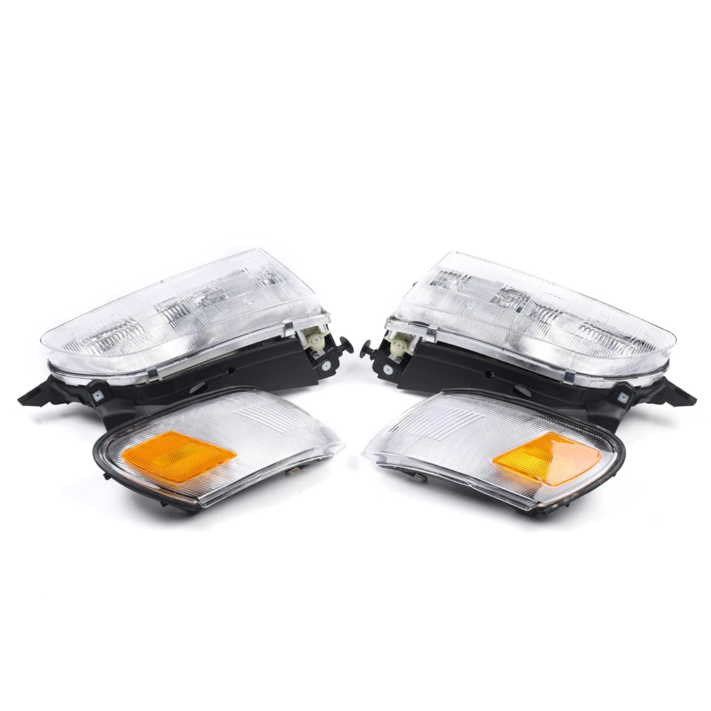 4Pcs Headlights Amber Corner Signal Lamps Left & Right Kit  Set Fits 93 - 97 Toyota Corolla