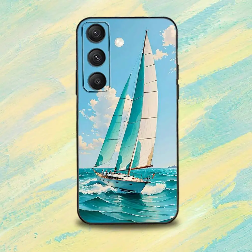 Art SailingS S-Ship B-Boat Phone Case For Samsung S25,S24,S10,S22,S21,S20,S23,Ultra,Plus,Lite,FE,Soft Silicone Black Cover