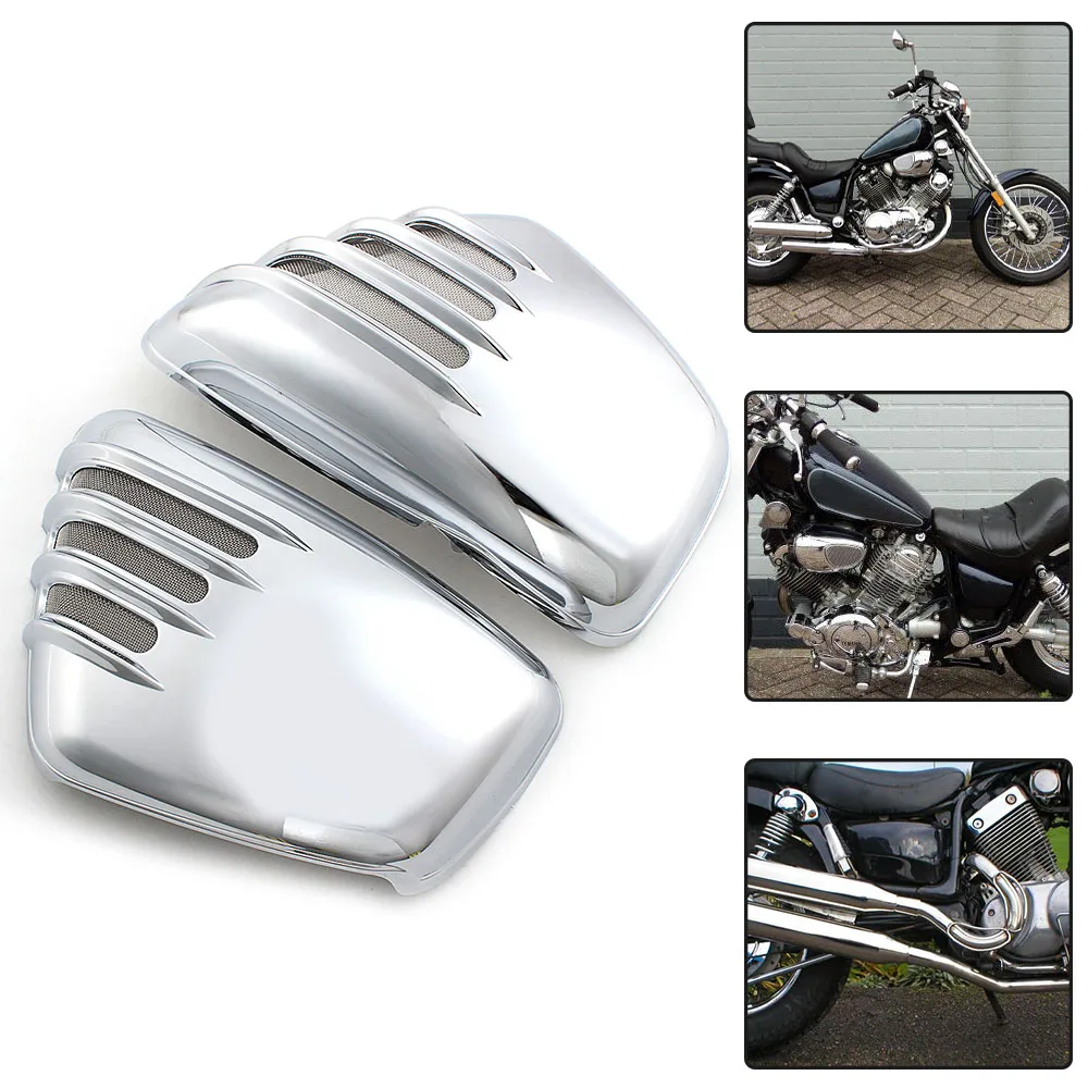 Motorcycle Accessories Chrome Fairing Side Cover Protector Battery Cover For Yamaha Virago XV700 XV750 XV1000 XV1100 1984-Up