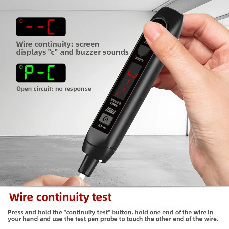 

Tester Pen TA882A Rechargeable Line Detection Breakpoint Voltage Measurement Contact Digital Display Tester Pen
