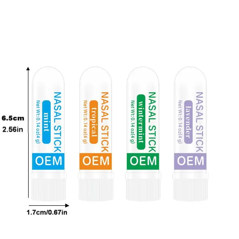 4Pcs Nasal Stick Long Lasting Effect Refreshing Stick