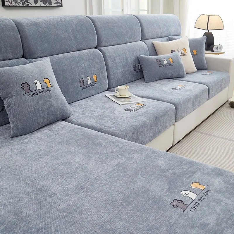 Chenier sofa cover all inclusive universal cover with plush pillowcase sofa dust protection cover