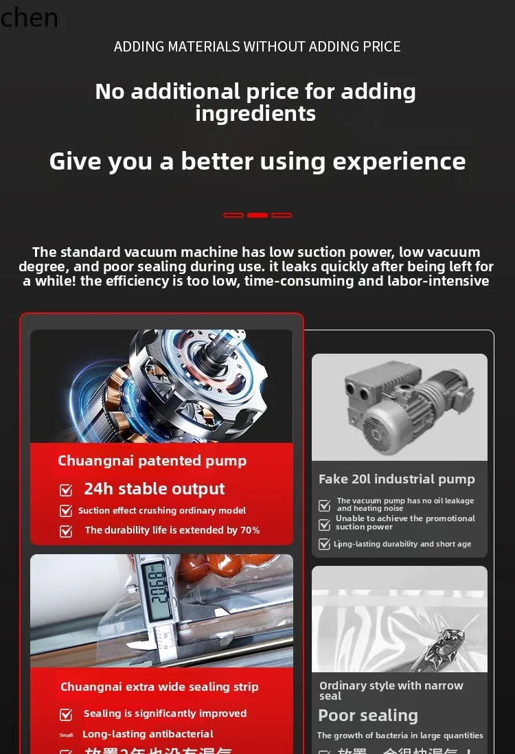 Vacuum  Food Packaging Machine Commercial Automatic Sealing Machine Large Dry and Wet Evacuation Machine Sealing