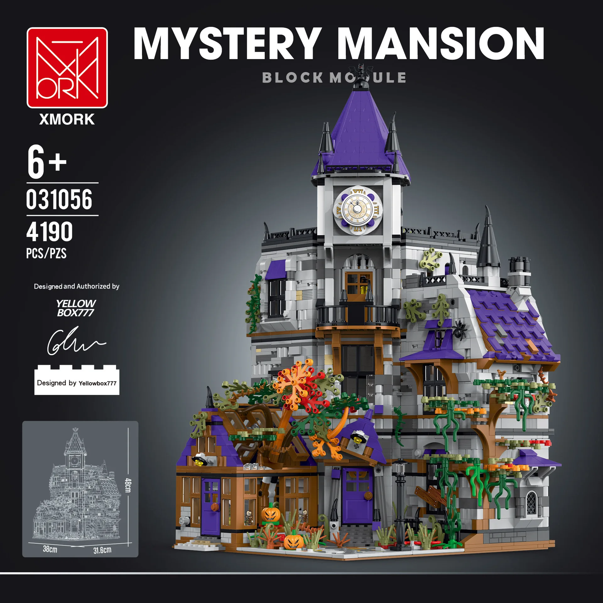

4190PCS 031056 Creative Building Block City Street View Mystery Construction Model Haunted House Bricks Children's Toys Gift Set