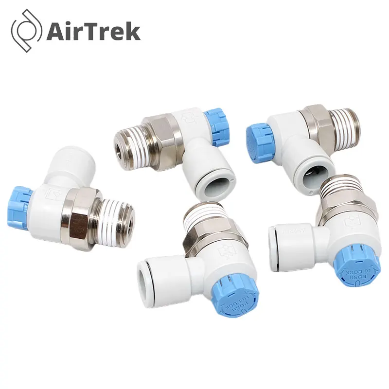

Flow Control Valve Self-lock Speed Controller AS1201F-M5-04A Pnuemaitc PU air Hose Fittings AS2201F-01-2-06SA/08SA Connector