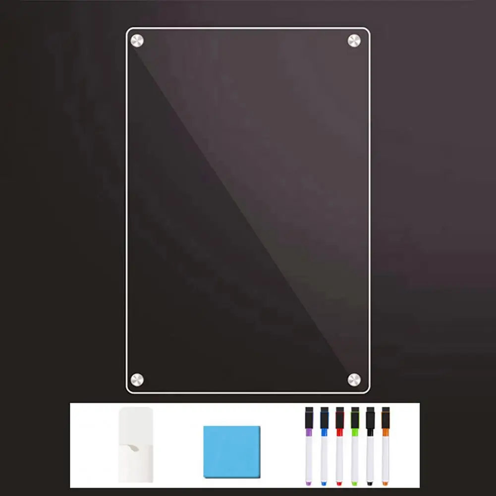 磁気冷蔵庫カレンダー、アクリルメッセージボード、再利用可能なホワイトボードセット、家庭用冷蔵庫オーガナイザー