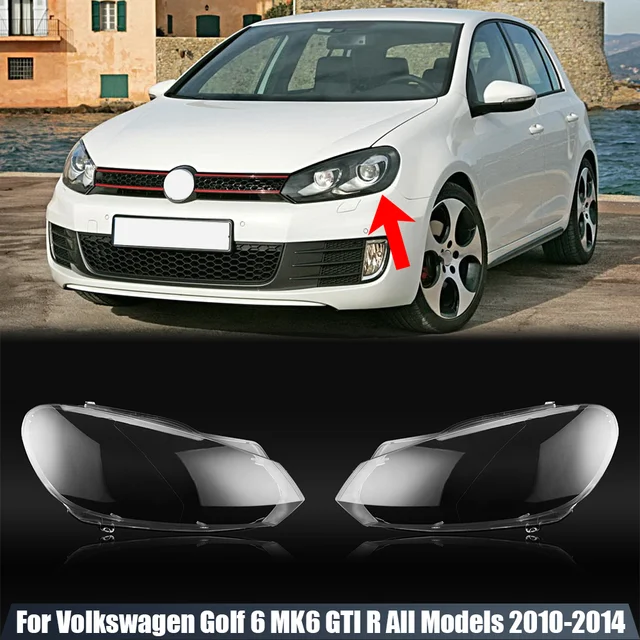 Dla Volkswagen VW Golf 6 MK6 GTI R 2010-2014 osłona przedniego reflektora osłona reflektora maska przezroczysty klosz obiektyw pleksi