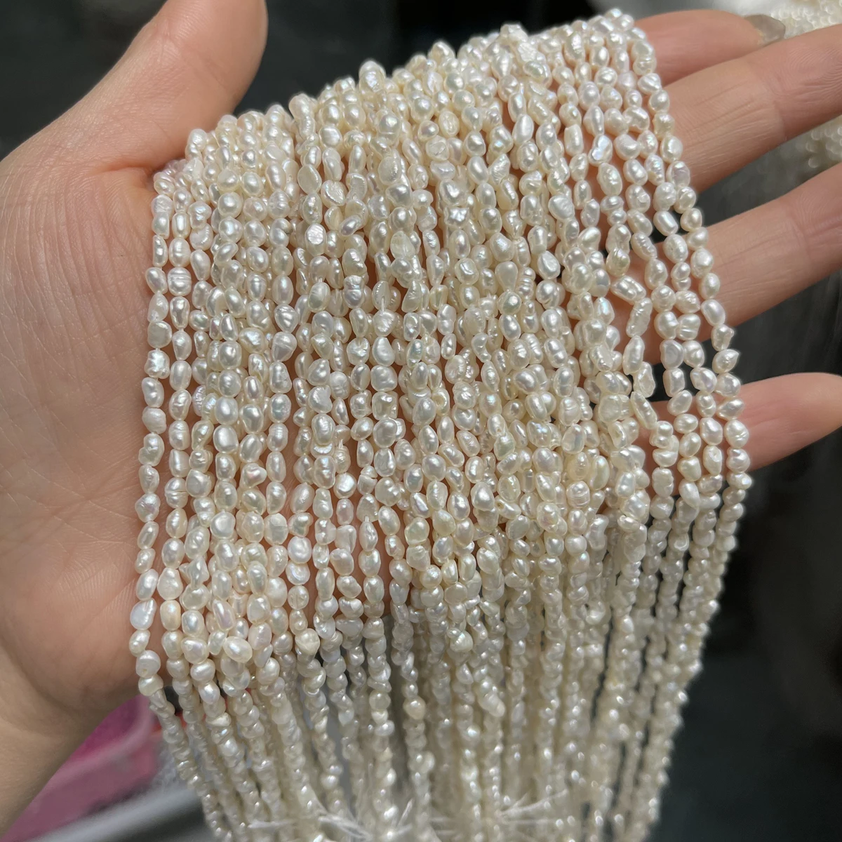 Real Natural Freshwater Pearls Irregular Shape White Strand Beads for Jewelry Making Supplies DIY Necklace Bracelet Accessories