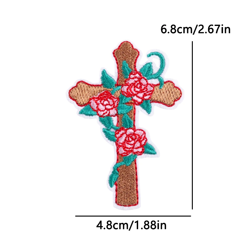 Jezus Krzyż Naszywki Na Ubraniach DIY Żelazko Na Naszywki Na Ubrania Termoprzylepne Naszywki Na Ubrania Szatan Haftowana Naszywka Naszywka