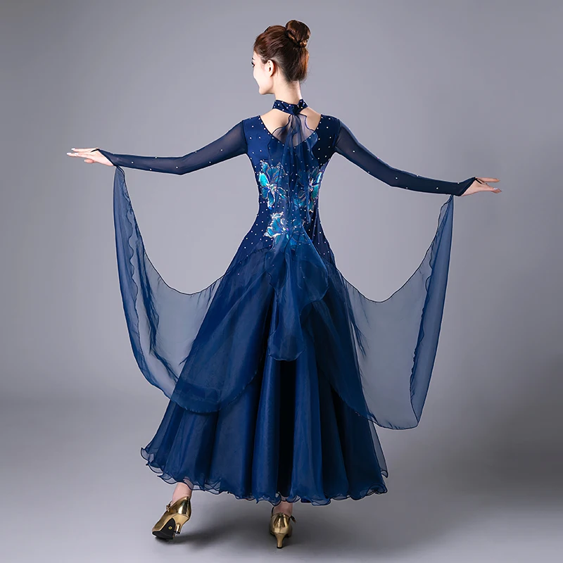 2025 Ballroom Dance Dress New Women Competition Ball Gown Puffy Prom Dress Floral Puffy Prom Dresses Evening Costumes Waltz