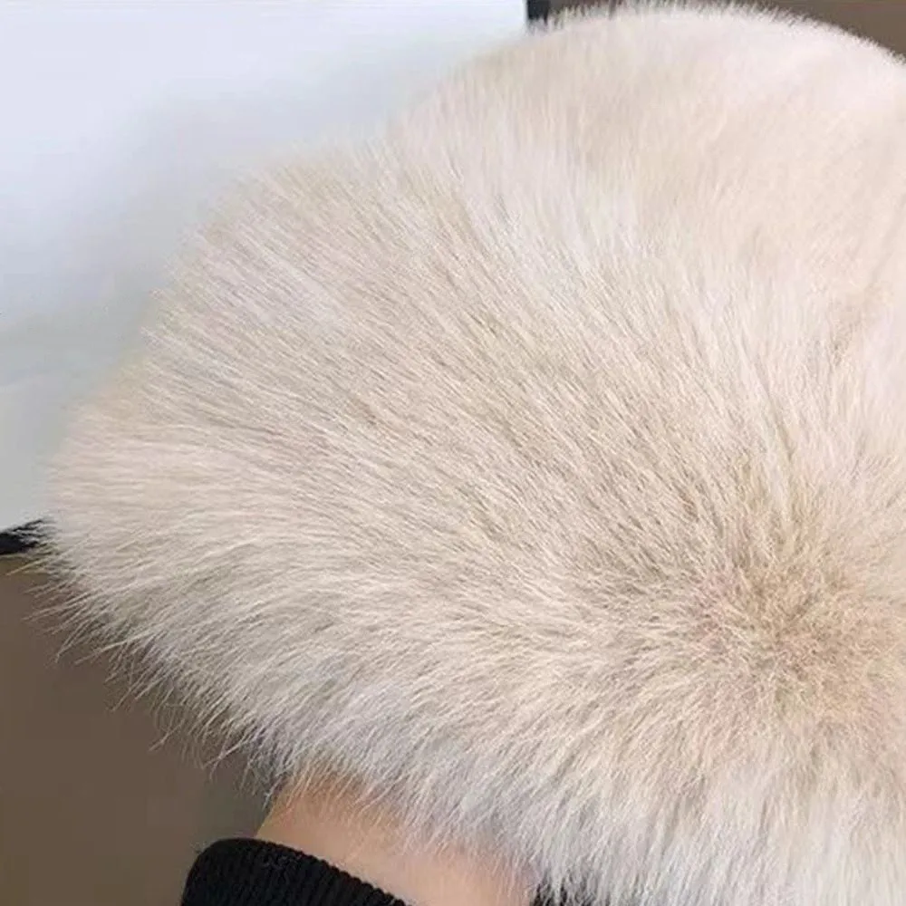 Lässige warme Mütze aus Kunstpelz, Nerzmütze im koreanischen Stil, Bucket Hat, Einfarbige Beanie-Mütze für den Außenbereich – Detail 3