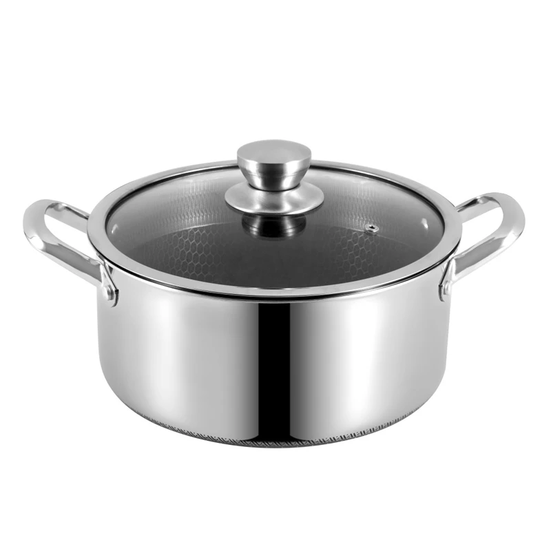Good Quality Double-sided Non-stick Stainless Steel Soup Pots, Double-Ear Wok and Frying Pans Cookware Set