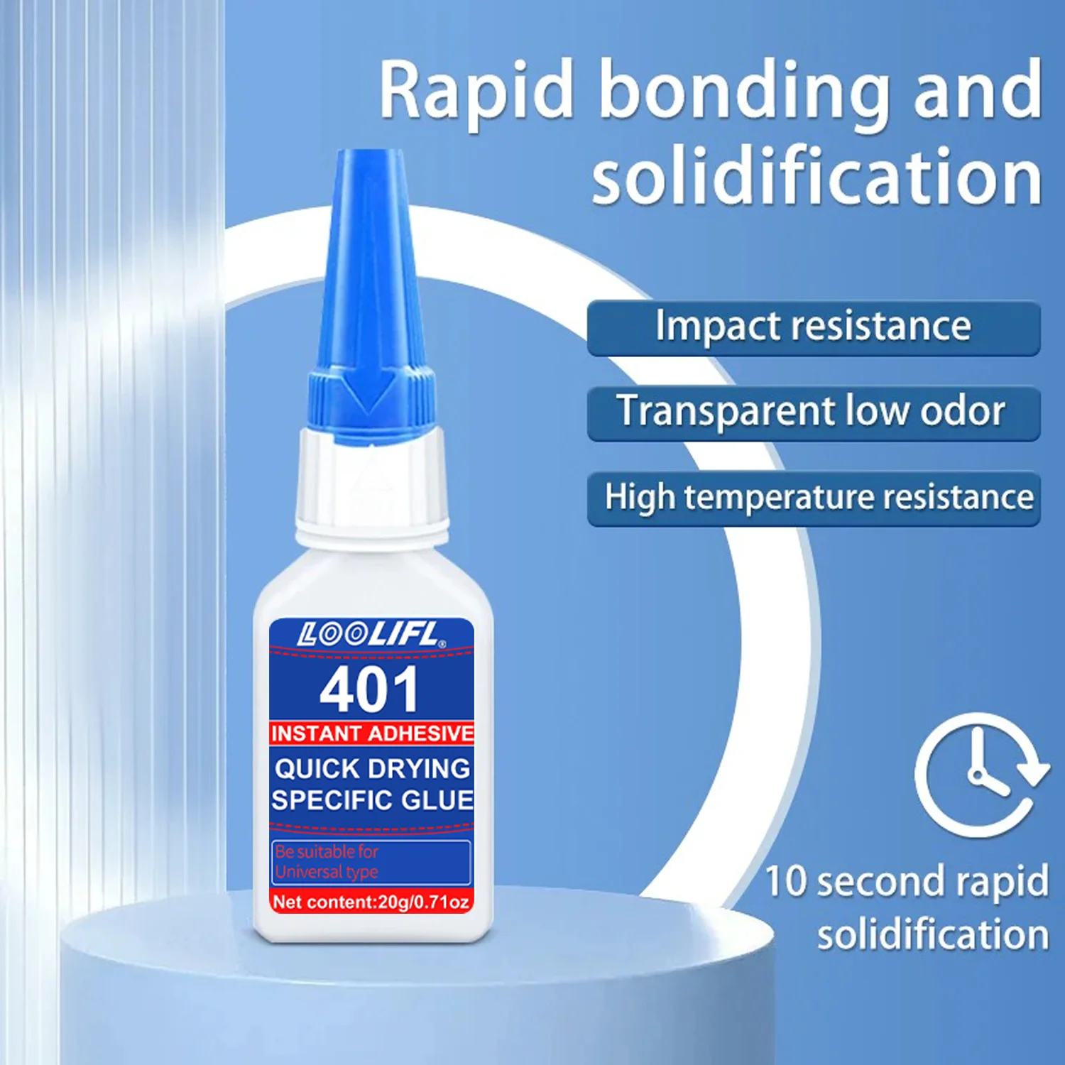 LOOLIFL 401 Instant Adhesive 20g Super Glue for Plastic, Metal, Ceramic, Wood, DIY Repairs,with Precision Applicator Tips 1-5pcs