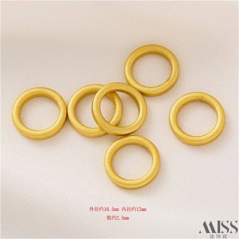 Matte Gold 18K Gold Bag Color Thickened Running Ring Closed Circle DIY Bracelet Necklace Gasket Connector Jewelry Accessories