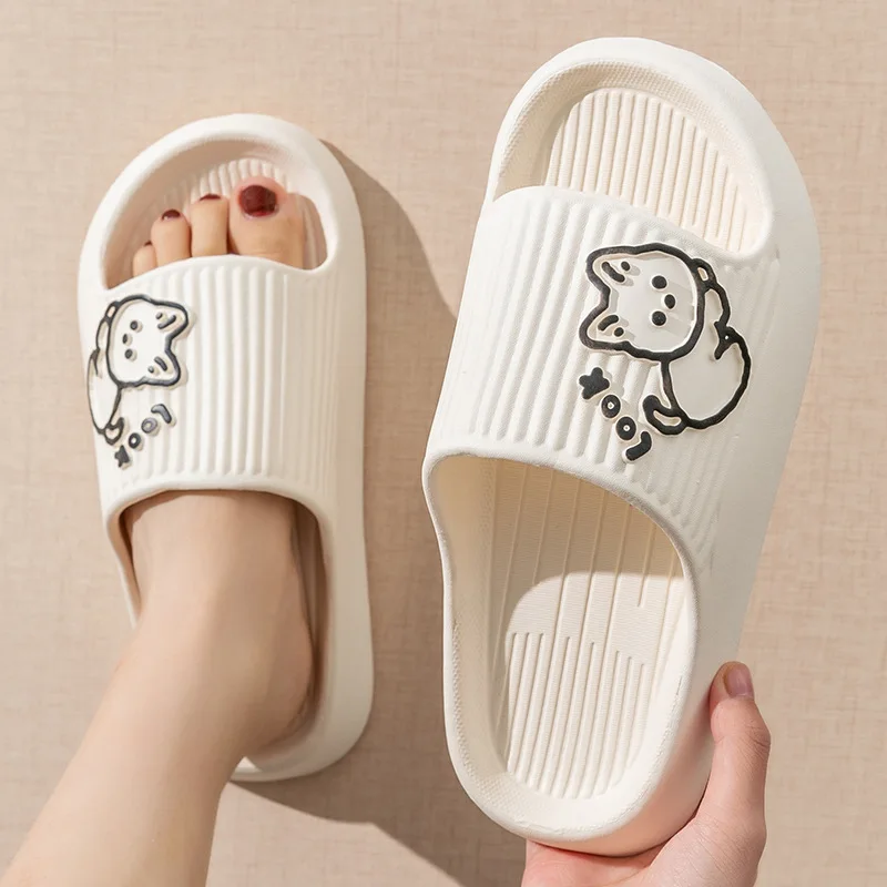 Women Bathroom House Cartoon Slippers Light Weight Water Cute Beach Flip Flop Non-slip Pool Swimming Aqua Shoes