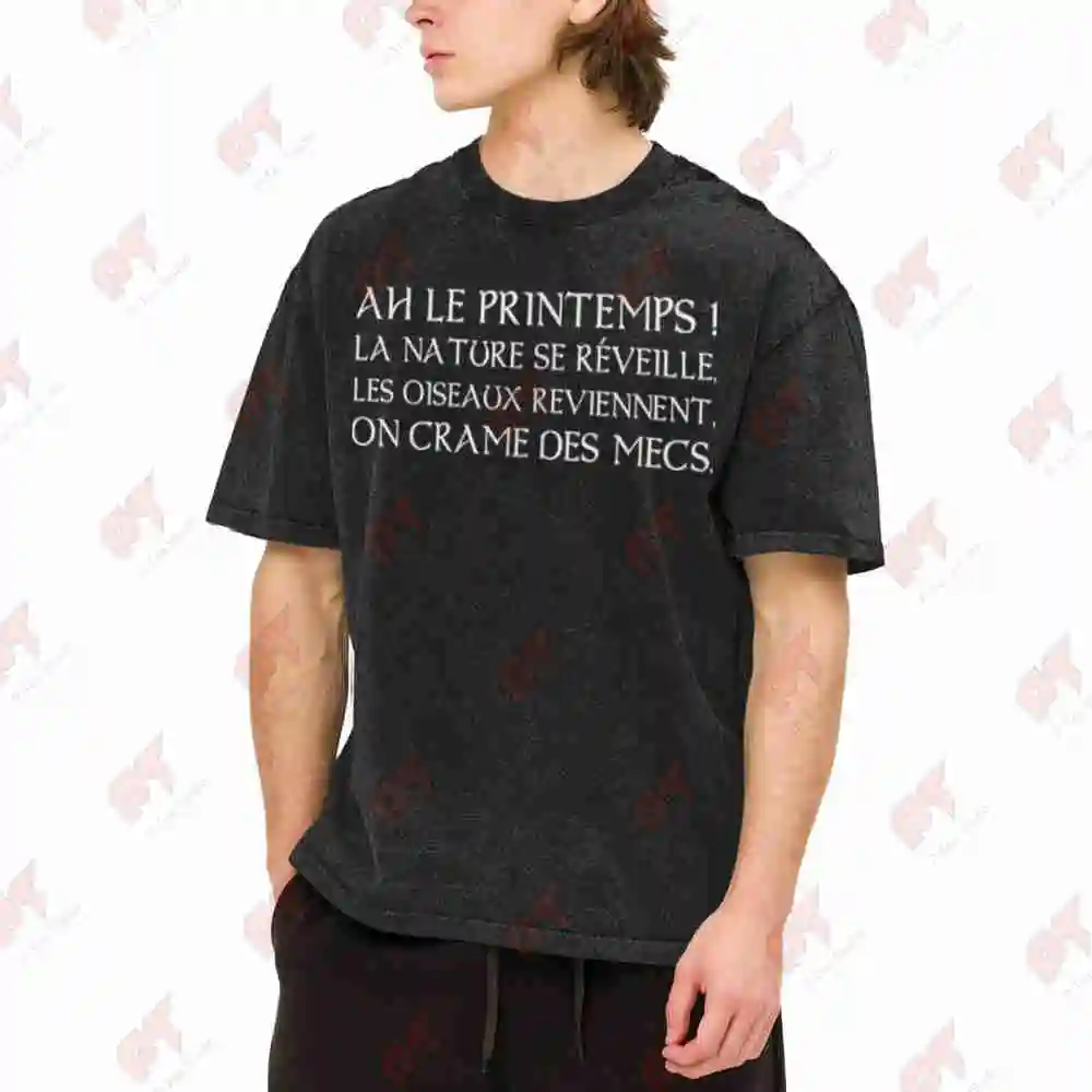 Kaamelott Medieval Fantasy French Vintage Washed Tee Pure Cotton T-Shirt
