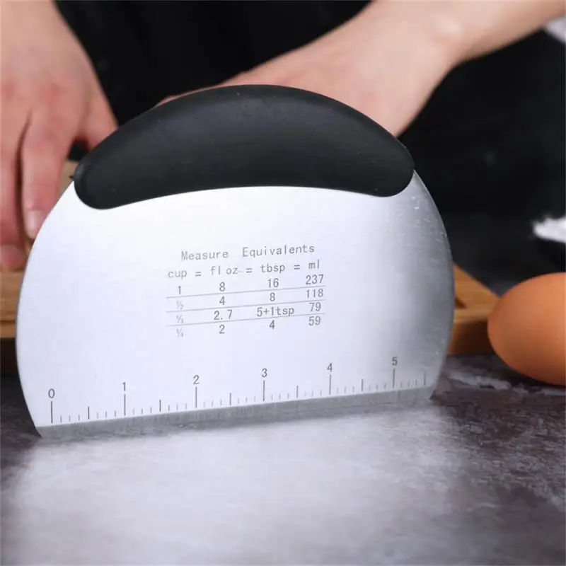 Kitchen Baking Tools Half Round Scraper Dough Bread Cutting Stainless Steel Scraper Household Baking Tools Gadgets
