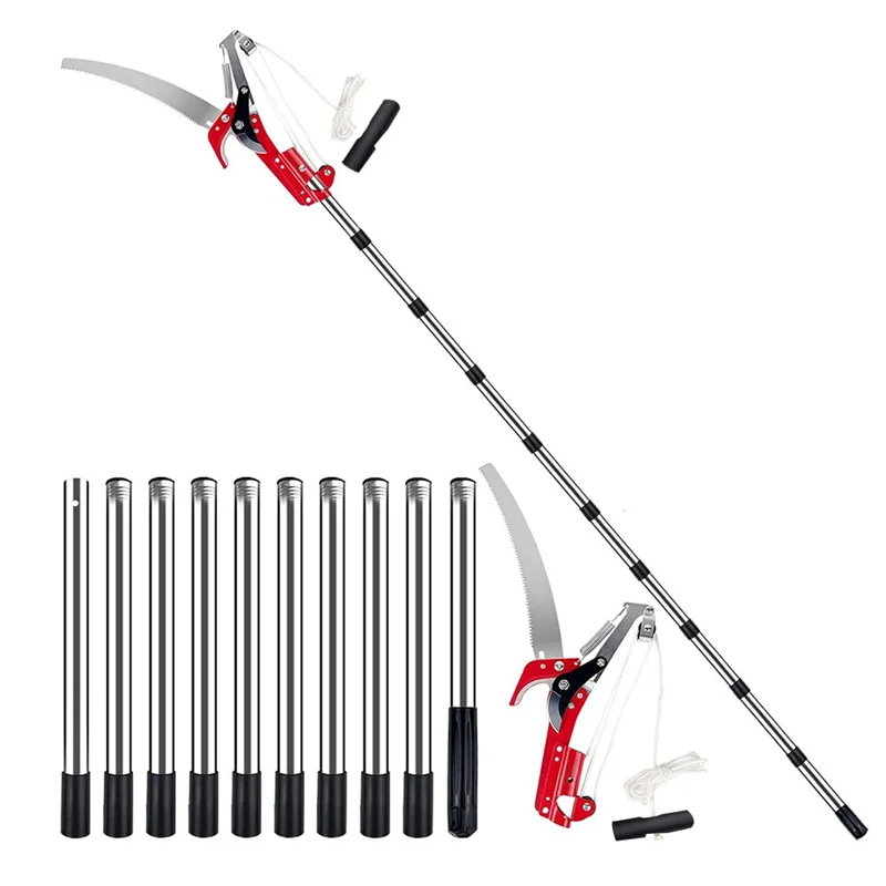 

A01F-For Tree Trimming 13Ft Pole Saws, Stainless Steel For Tree Trimmer Long Handle Pruner Extendable