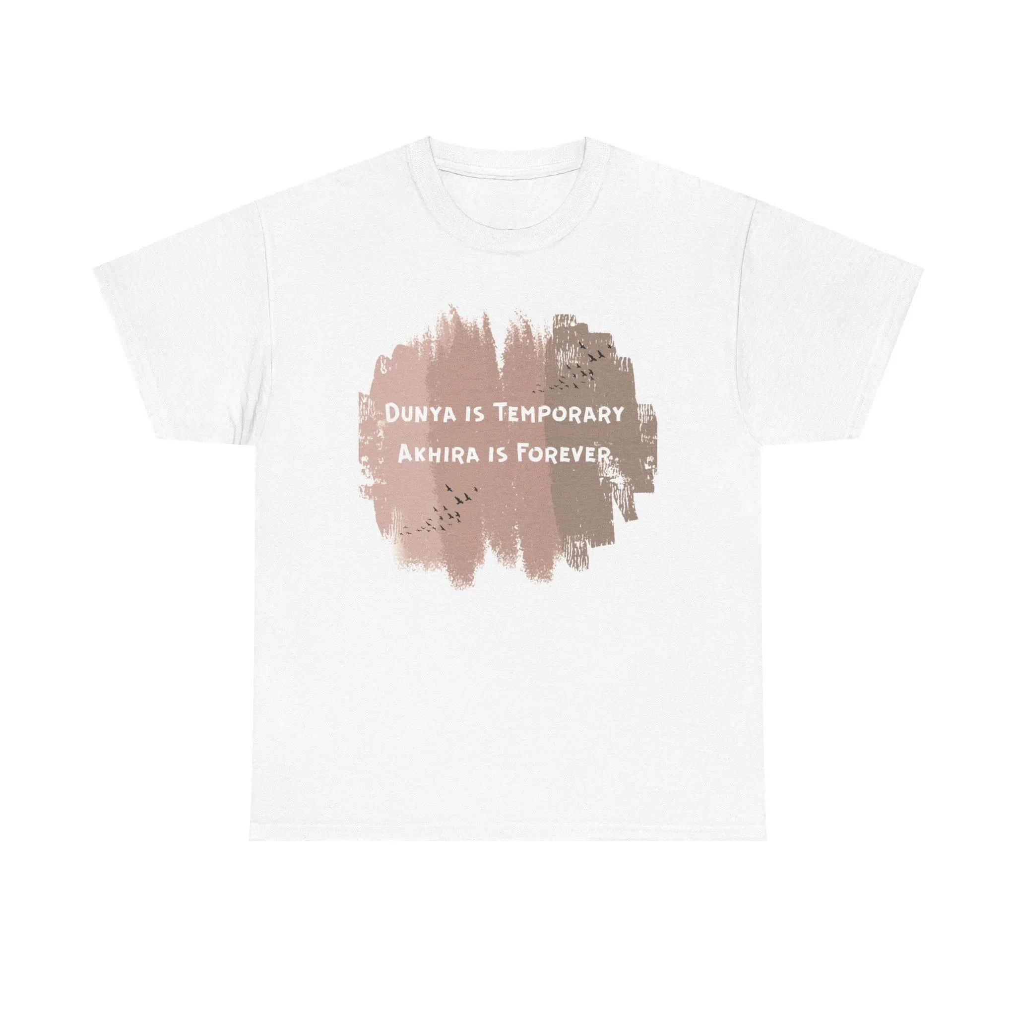 Dunya Is Temporary Akhira Is Forever Unisex Short and Full Sleeve Comfortable Cotton TShirt Rough Paint Islamic Quote Muslim Men
